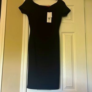 Black sexy Herve Leger off shoulder dress